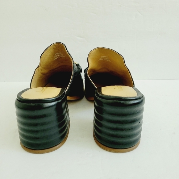 NEW SAINT G Jasmine Black Leather Heeled Loafer Size 7 - Picture 5 of 9